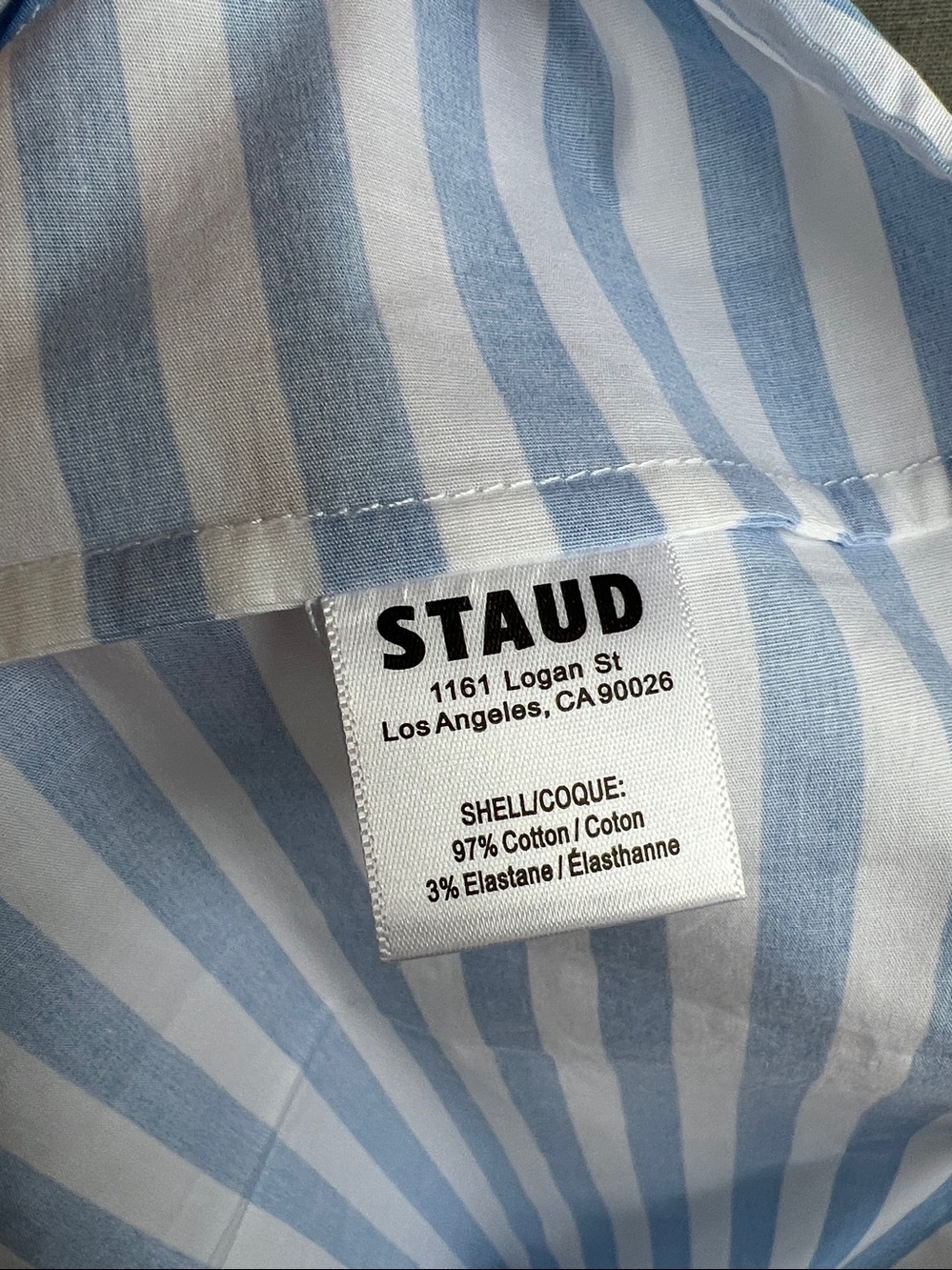 NWT Staud Marlowe Halter bow MINI cotton dress sea stripe white blue size S - Picture 10 of 12